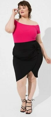 Torrid Ultra Sexy Black Side Knot Midi Pencil Skirt Plus Size 3X, 22/24 - Image 1 of 4