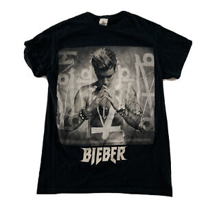 T-shirt à manches courtes Justin Bieber Purpose Tour concert taille S noir 