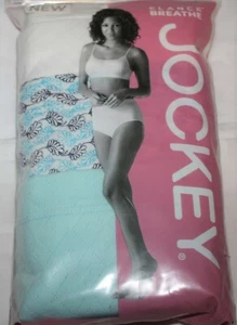 New 3 pack JOCKEY 100% combed cotton BRIEFS BREATHABLE comfort WHITE GREEN LEAF - Picture 1 of 3