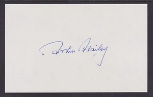 Arthur Hailey, British Canadian novelist, wrote Hotel, Airport, signed 3x5 card - Picture 1 of 1