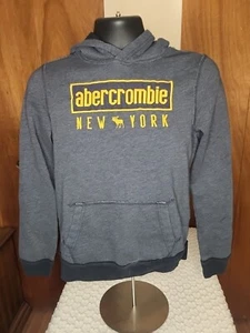 Abercrombie & Fitch Youth Blue Hoodie Size 15/16 Heathered Casual Comfort Logo - Picture 1 of 3