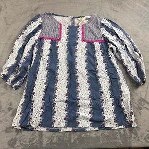 Matilda Jane Top Womens Size L Puff Sleeve Floral Artsy Peasant Lagenlook NEW - Picture 1 of 8