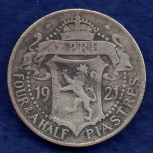 Cyprus George V 1921 Four & a Half Piastres (Ref. f0231) - Picture 1 of 2