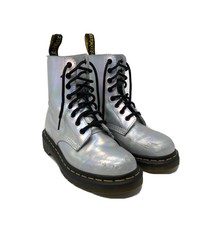 silver dr martens shoes