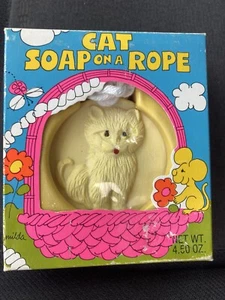 Cat & Dog soap on a rope. 4.50 0z Rare Made In USA - Picture 1 of 6