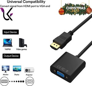 HDMI Male IN to VGA Female OUT Cable Converter Adaptor Black for TV PC DVD UK