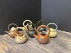 Lot 6 Miniature ceramic teapots, One Has No Lid, 5 With Lid’s Very Cute