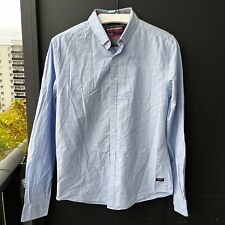 Superdry International Poplin Button Up Shirt RegularFit Sky Blue Small Men