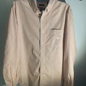 Chaps Ralph Lauren Long Sleeve Button Up Shirt. Size Large. Orange/White Stripe - Picture 1 of 6