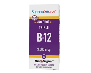 Superior Source No Shot Triple B12 3,000mcg 60 Sublingual Tablet - Picture 1 of 1