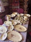 Western Monterey company Vintage Cowboy memorabilia Enamel Dinner Set