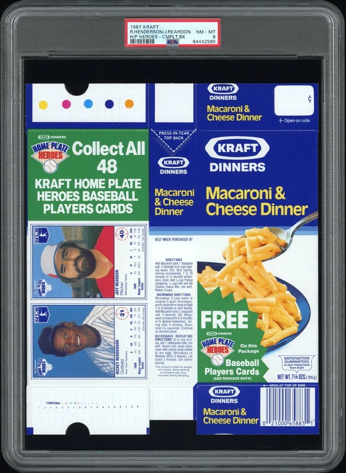 1987 КРАФТ ПОЛНАЯ КОРОБКА РИКИ ХЕНДЕРСОН / ДЖЕФФ РАРДОН - PSA 8 ПОЧТИ КАК НОВАЯ MT - Изображение 1 из 2