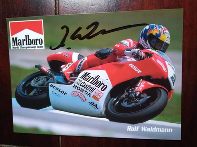 Autogrammkarte von Motorradrennfahrer Ralf Waldmann handsigniert - Bild 1 von 2