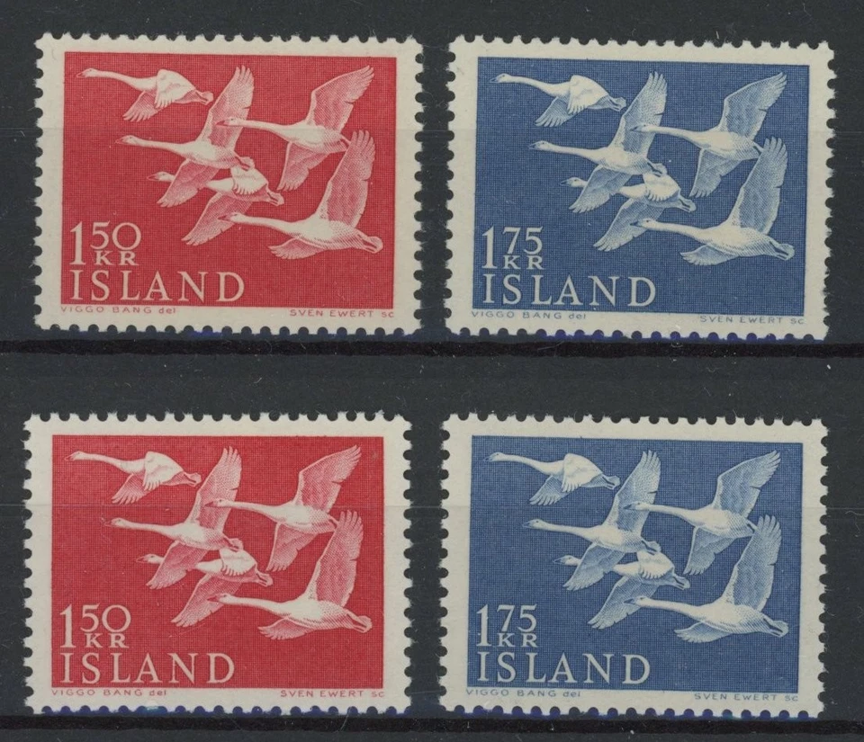 Islandia 1956: aves - 2x buen conjunto de estampillas MNH muy finas Foto 1 de 1