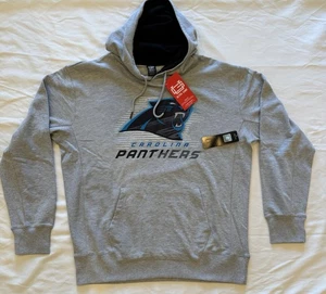 NWT NFL Carolina Panthers Team Apparel Hoodie Sweatshirt XL Gray Blue Football - Picture 1 of 7