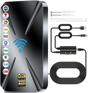 2025 Upgraded TV Antenna Indoor, 2200+ Miles Range Digital Antenna for Smart ... - Picture 1 of 6