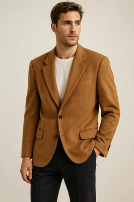 Blazer Chaqueta Neiman Marcus 100% Cachemira Camel 43R De Colección EE. UU. Lujo Negocios  Foto 1 de 4