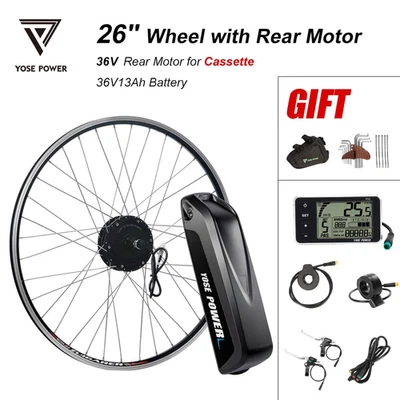 36V 26'' Rear Motor Kit for Cassette with 36V13Ah HL Lithium-ion Battery - Image 1 of 4