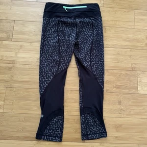 Lululemon Run Inspire Crop II Full-on Luxtreme Heathered Net Pop Black Size 4 - Picture 1 of 7