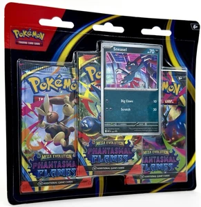 Pokemon TCG Mega Evoluzione Fiamme Fantastiche Confezione da 3 Blister Sneasel Promo NUOVO 🔥 - Foto 1 di 4
