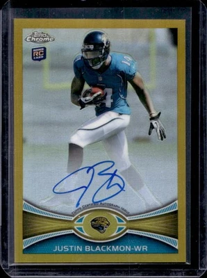 2012 Topps Chrome Justin Blackmon Rookie Auto RC Gold Refractor #4/10 Jaguars - Image 1 of 2