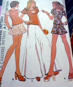 *LOVELY VTG 1970s TOP SKIRT PANTS McCALLS Sewing Pattern 10/32.5 - Picture 1 of 2