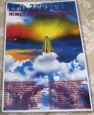 LED ZEPPELIN 1973 NORTH AMERICAN TOUR REPLICA CONCERT POSTER  - Image 1 of 2
