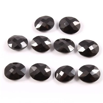 Piedra preciosa briolette de espinela negra natural con forma ovalada 7x5 mm 10 piezas Foto 1 de 3