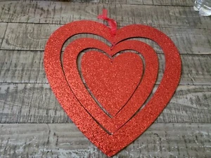 Valentine Glitter Heart Hanging Sign - Picture 1 of 1
