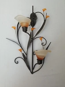 Amber Lilies Decorative Wall Sconce - Picture 1 of 7