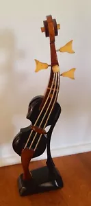 Vntg handgeschnitzte Geigensaiten Geige Tri Holz Kirsche Nussbaum Eiche Skulptur EICHE - Bild 1 von 21