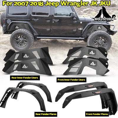 Guardabarros estilo atornillable o guardabarros interior para Jeep Wrangler 2007-2018 JK JKU Foto 1 de 4