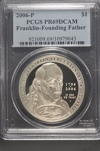 2006P BEN FRANKLIN - PROOF AND UNCIRCULATED PR,MS69 - FOUNDING FATHER - Picture 1 of 4