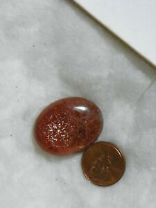 Sunstone 60.75 Carats 24.41x29.45x11.14 MM Oval Cab Lots Of Fire Flash Schiller