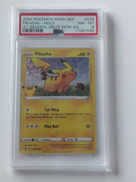 Carta do 25º Aniversário de Holo Pikachu em segunda mão durante 22