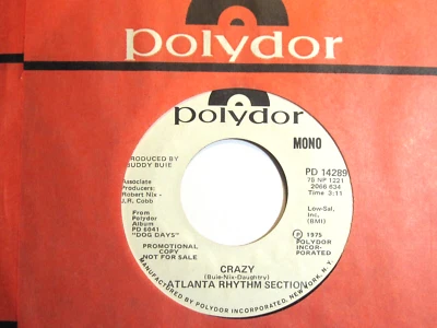 ATLANTA RHYTHM SECTION * 45 * Crazy * 1975 * NM/ MINT * DJ PROMO Stereo MONO ARS - Image 1 of 2