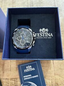 Festina Herrenuhr F20330/2 Chronograph Sechzig Blau NEU