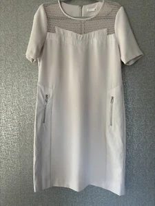 Ladies ST Super Trash Stone Coloured Shift Dress With Faux Leather Trim Size 40 - Picture 1 of 10