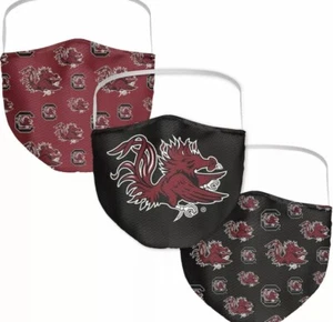 (Lot of 2)3 Pack South Carolina Gamecocks NCAA Washable Resuable Face Mask Cover - Picture 1 of 6