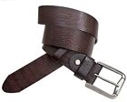 NEW - Wombat Artisan Range Mens Dark Brown Textured Designer Leather Belt