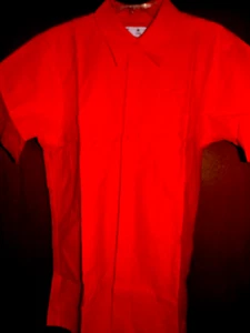 WORK/UNIFORM 6 SHIRTS NEW ORANGE SHORT SLEEVE SHIRTS SZ. MED UNIFORM SERVICE - Picture 1 of 3