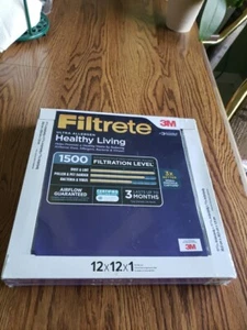 3M Filtrete 12x12x1 MERV 12 Ultra Allergen Healthy Living 1500 Filter 2-Pack NEW - Picture 1 of 7