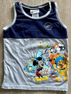 Disney Parks Passport Tank Top Boys XS 5/6 Mickey Mouse Goofy Donald Duck - Image 1 of 4