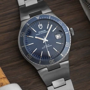 1974 Tudor Prince Date Chrono Time Stainless Steel 9121/0 - Blue Dial and bezel - Picture 1 of 8