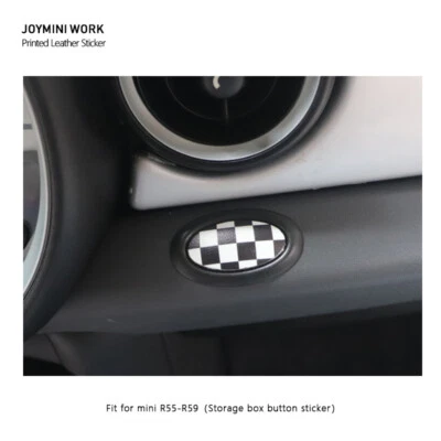 Caja de almacenamiento copiloto botón pegatina comprobador para MINI COOPER R55-R59 estilo coche Foto 1 de 4