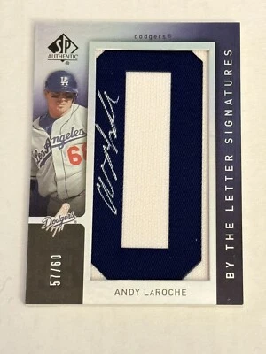 Andy LaRoche 2007 SP Authentic By The Letter O Signatures Auto Patch /60 Dodgers - Image 1 of 4
