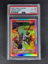 2006-07 Topps Chrome LEBRON JAMES Refractor #67 Cleveland Cavaliers PSA 8