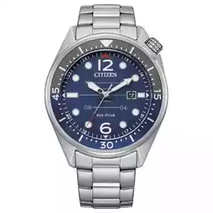 Citizen Orologio Uomo Eco drive OF Seaplane 43mm Quadrante Blu AW1716-83L NUOVO - Foto 1 di 1