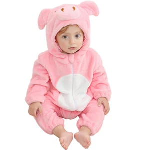 Baby Schwein Kostüm für Kleinkind Säugling Kinder Mädchen Jungen Halloween Tier Strampler süß - Bild 1 von 13