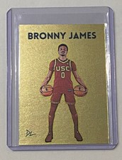 Bronny James Platinum Plated Artist Signed USC Trojans Rookie Card 1/1
